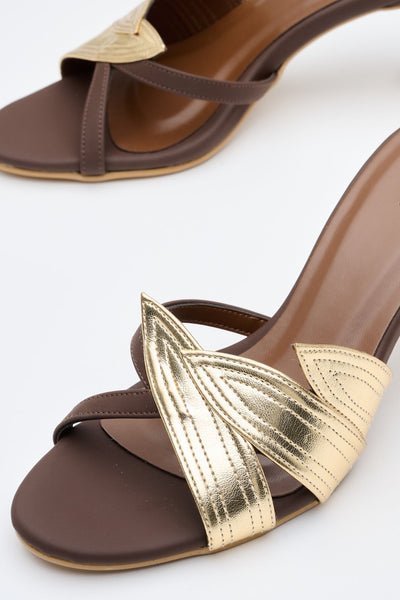 LIV Heel Gold & Brown