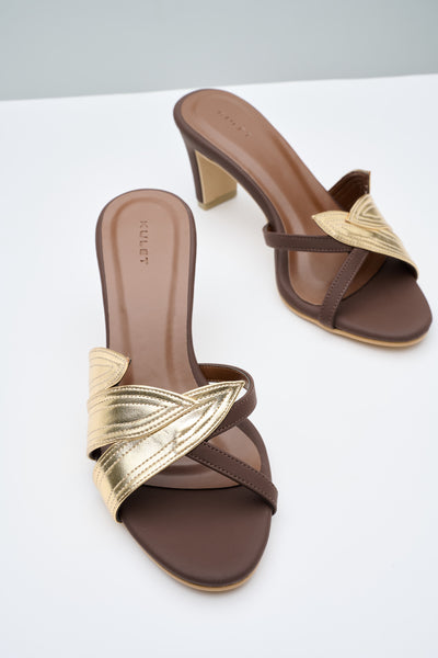 LIV Heel Gold & Brown