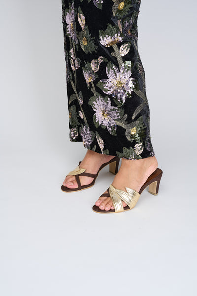 LIV Heel Gold & Brown