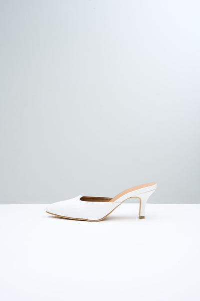 ALYA Kitten Heel White Croc