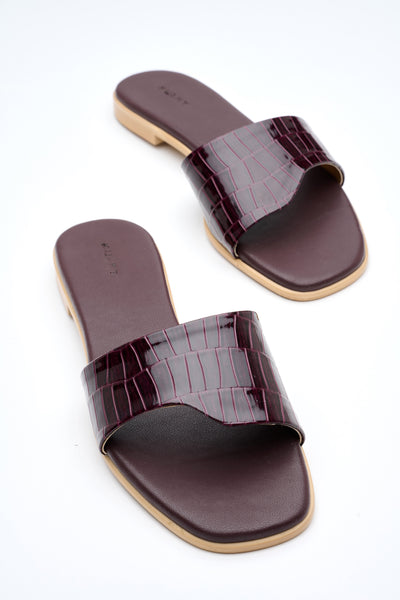 ELLIE Sandal Wine Croc