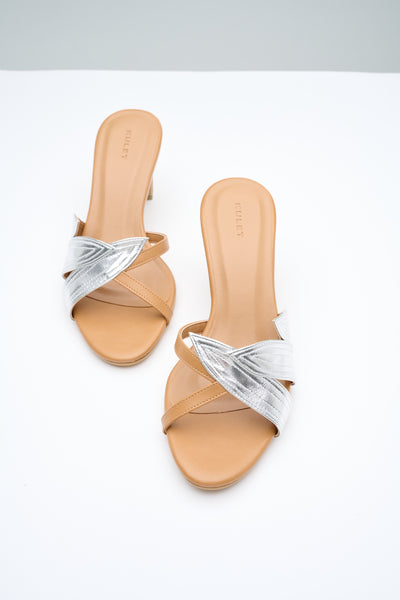 LIV Heel Silver & Nude